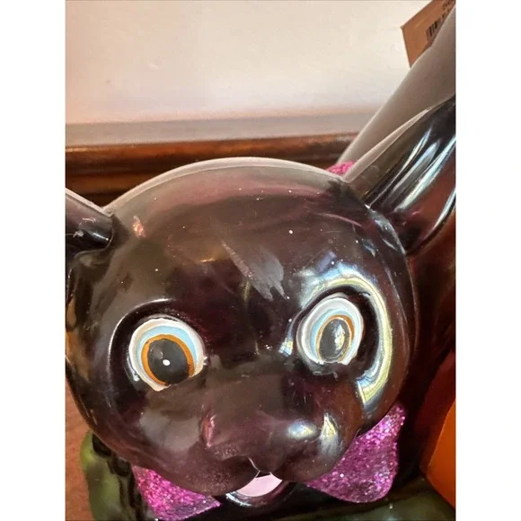 Dept 56 Black Cat With Pumpkin Halloween Light - Picture 11 of 16